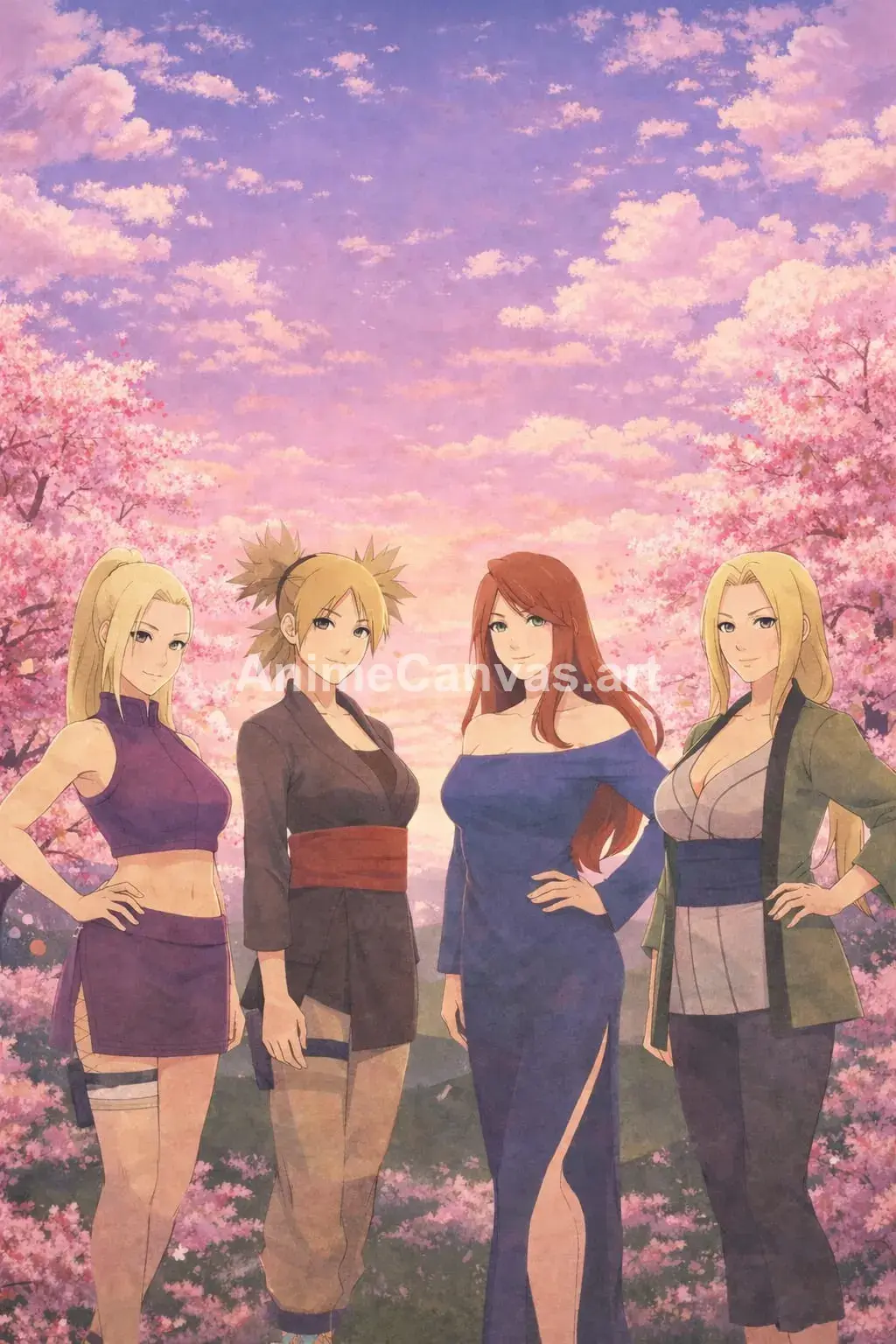 Konoha beauties anime wallpaper, mobile HD, fan-made
