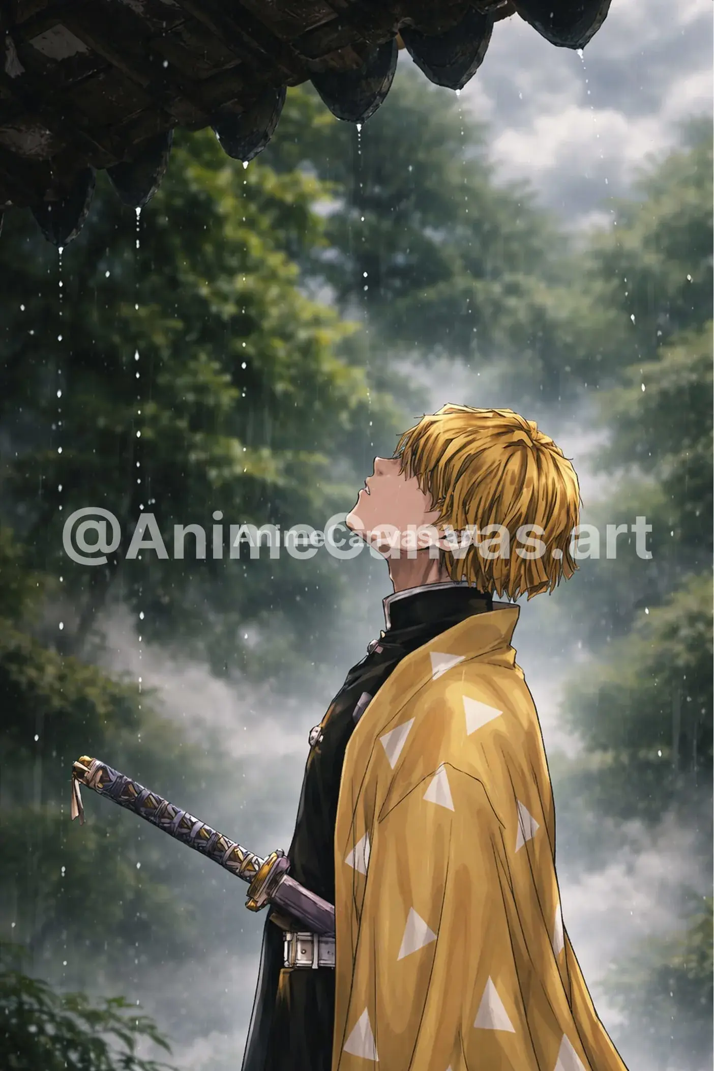 Zenitsur - Under WaterFall anime wallpaper, mobile HD, fan-made